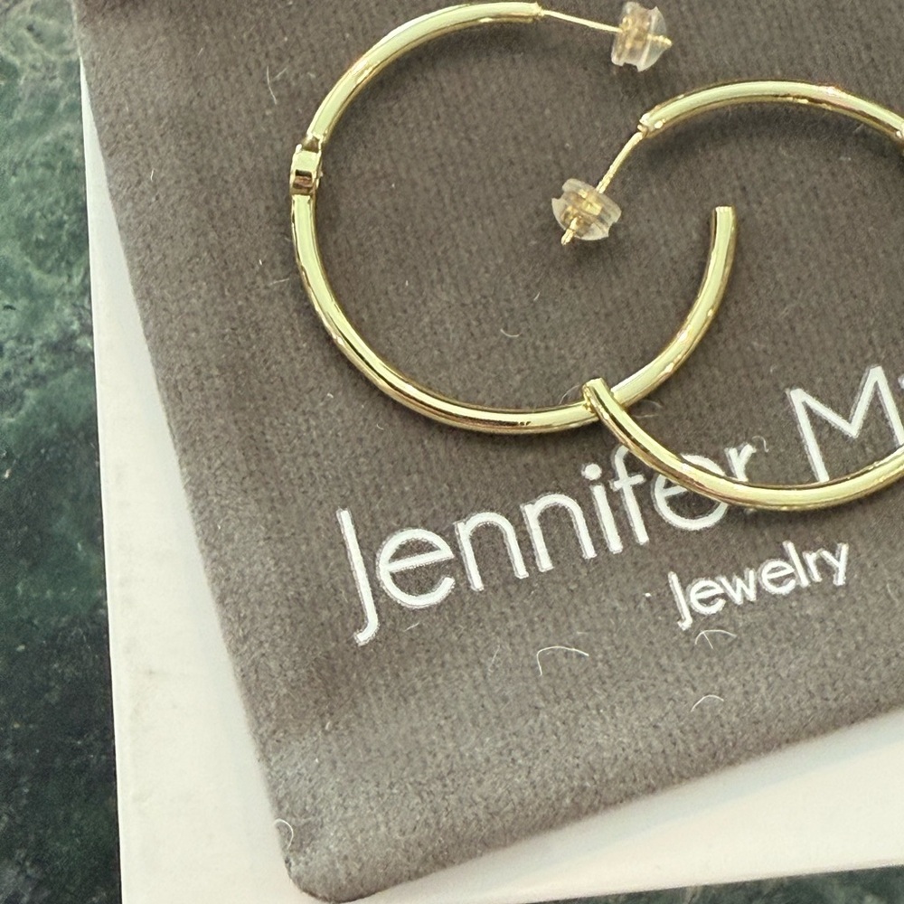 Jennifer Miller NIB Bezel Cut Yellow Gold Plated Earrings - Picture 5 of 7